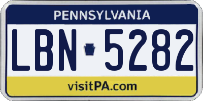 PA license plate LBN5282