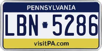 PA license plate LBN5286
