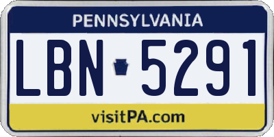 PA license plate LBN5291