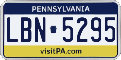 PA license plate LBN5295