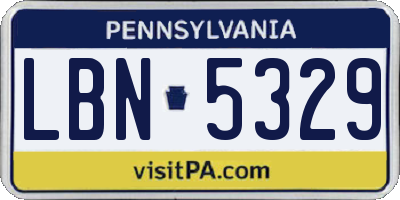 PA license plate LBN5329