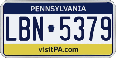 PA license plate LBN5379