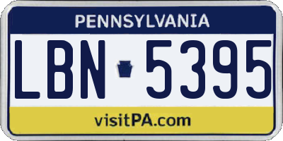 PA license plate LBN5395
