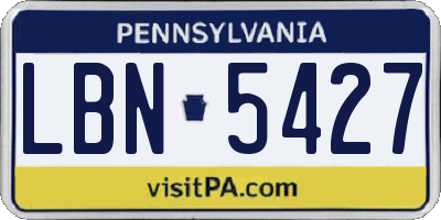 PA license plate LBN5427