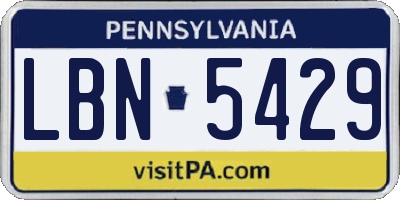 PA license plate LBN5429