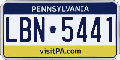 PA license plate LBN5441