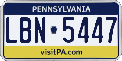 PA license plate LBN5447