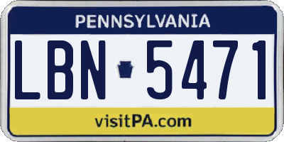 PA license plate LBN5471