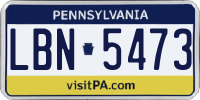 PA license plate LBN5473