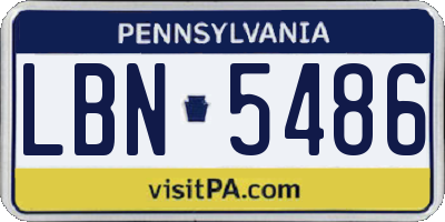 PA license plate LBN5486