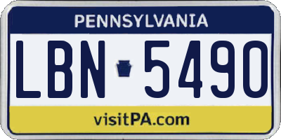 PA license plate LBN5490