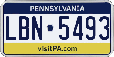 PA license plate LBN5493