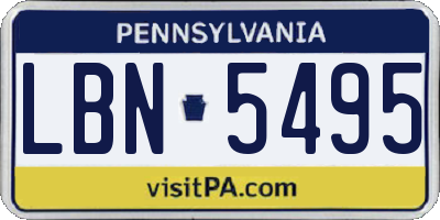 PA license plate LBN5495