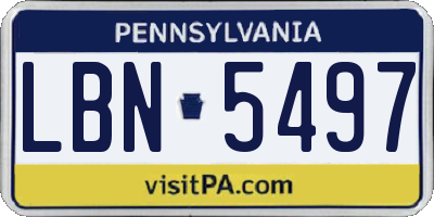 PA license plate LBN5497