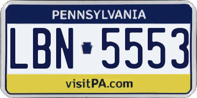 PA license plate LBN5553