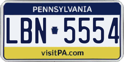 PA license plate LBN5554