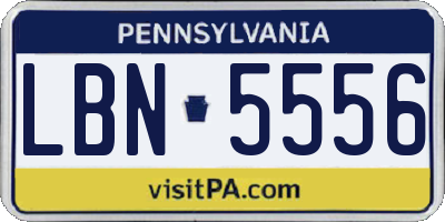 PA license plate LBN5556