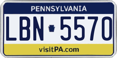 PA license plate LBN5570