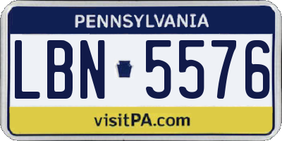 PA license plate LBN5576