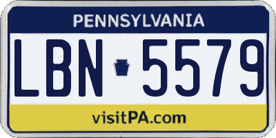 PA license plate LBN5579