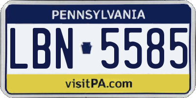 PA license plate LBN5585