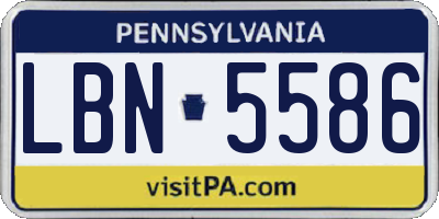PA license plate LBN5586