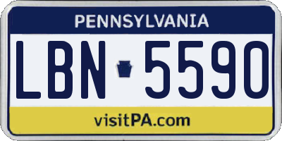 PA license plate LBN5590