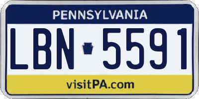 PA license plate LBN5591