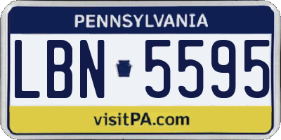 PA license plate LBN5595