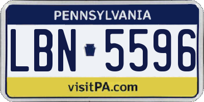 PA license plate LBN5596