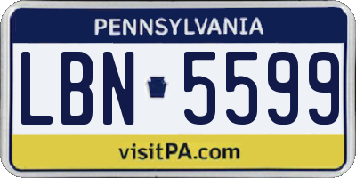 PA license plate LBN5599