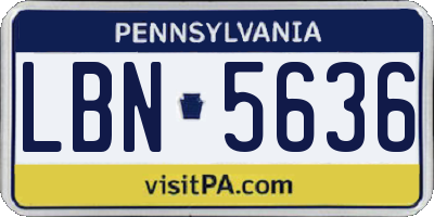 PA license plate LBN5636