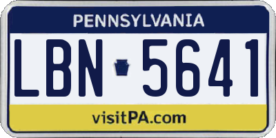 PA license plate LBN5641