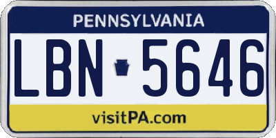 PA license plate LBN5646