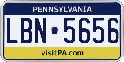 PA license plate LBN5656