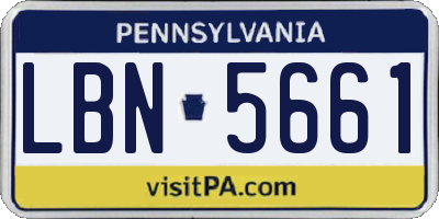 PA license plate LBN5661