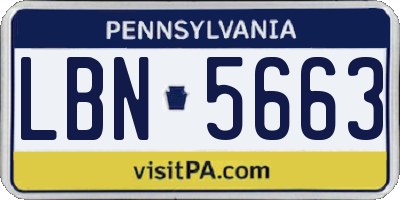 PA license plate LBN5663