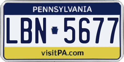 PA license plate LBN5677