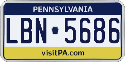 PA license plate LBN5686