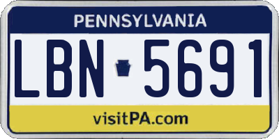 PA license plate LBN5691