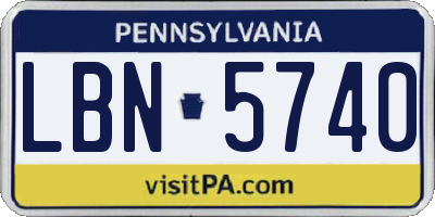 PA license plate LBN5740