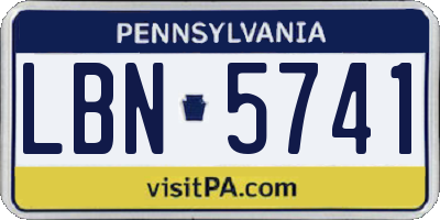 PA license plate LBN5741