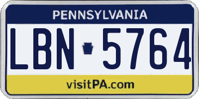 PA license plate LBN5764