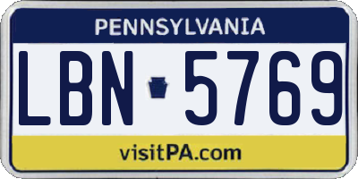 PA license plate LBN5769