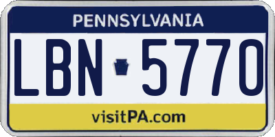 PA license plate LBN5770