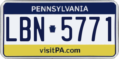 PA license plate LBN5771