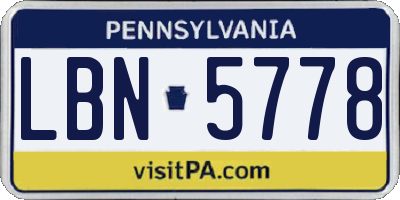 PA license plate LBN5778