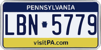 PA license plate LBN5779