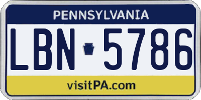 PA license plate LBN5786