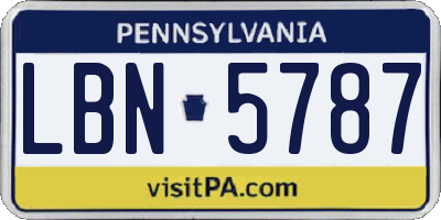 PA license plate LBN5787